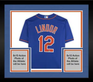 Framed Francisco Lindor New York Mets Autographed Blue Nike Replica Jersey - Fanatics Authentic Certified