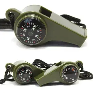 1 PC 3-In-1 Survival Whistle: Compact Compass, Thermometer & Emergency Signal,For Camping, Hiking, Outdoor Adventures, Referees & Cheerleading