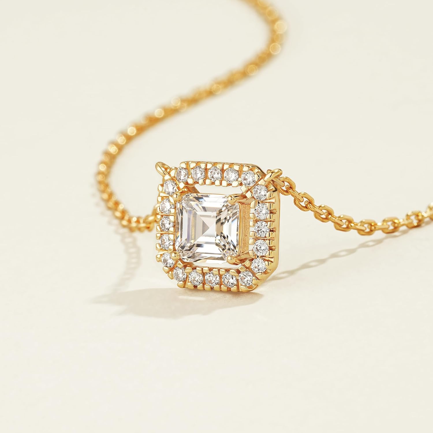 Fettero Layered Gold Necklace Set for Women – Gold Plated Dainty CZ Pendant, Minimal Chain Choker, Trendy Layering Jewelry Gift