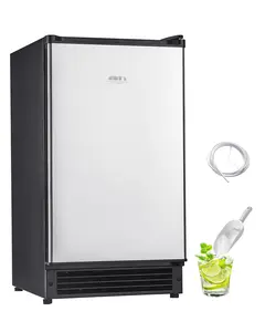 Undercounter Ice Maker 25 Lbs/Day Built-In Ice Maker Machine With Reversible Door, Compact Stainless Steel Design For Home Bar Or Kitchen, Quiet Operation, 115V/60Hz, Built-In Or Freestanding, Ice Bin And Scoop Included