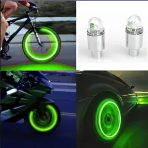 2/4/8PCS Auto LED Lights Truck Accessories Motorcycle Bicycle Lights Tire Valve Covers Decorative Lights Tire Valve Covers Flash Strobes Neon Lights