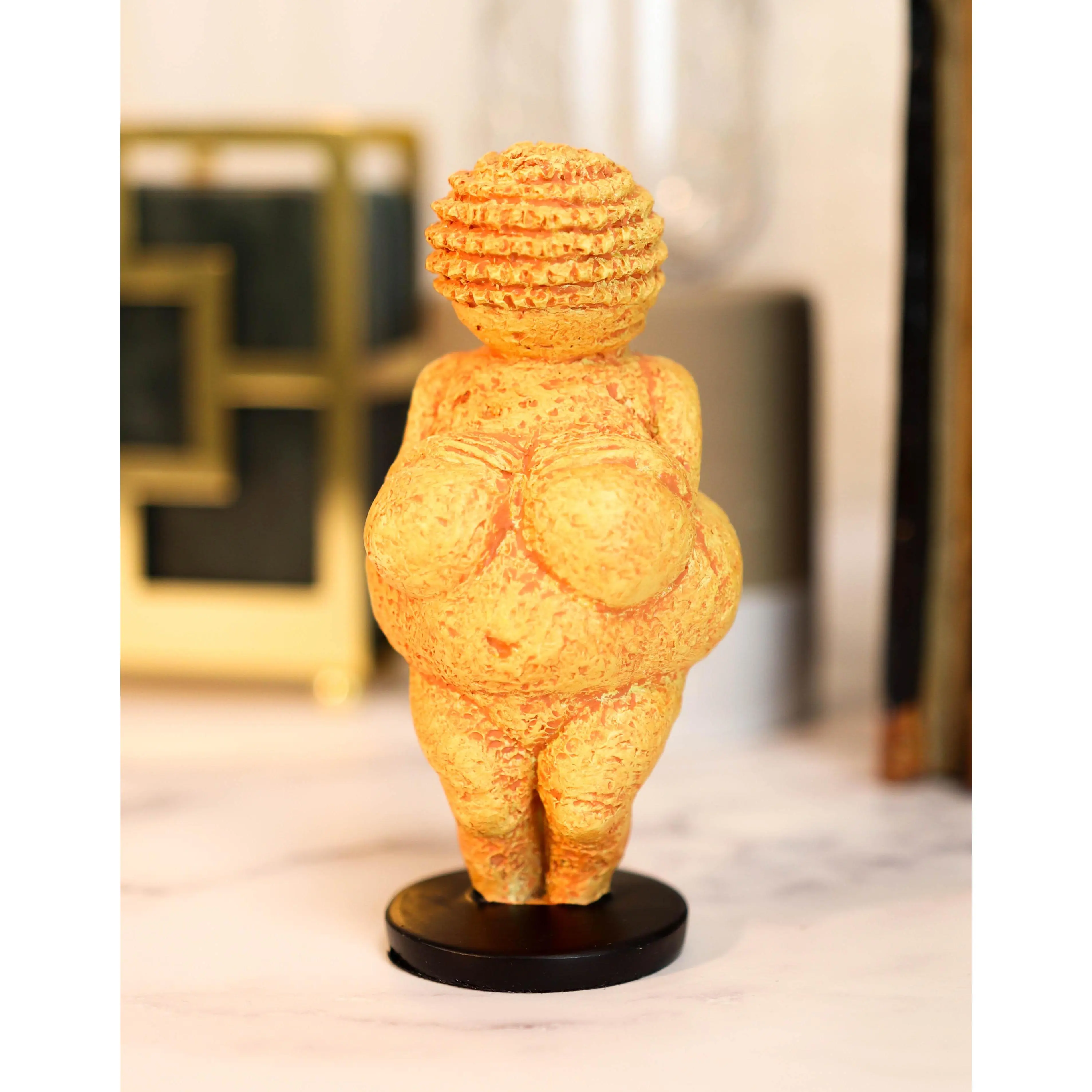 Venus of Willendorf Greek Goddess Sculpture, Paleolithic Period Art Reproduction, 4.75" Tall Figurine for Home Decor