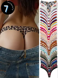 【Unboxing Blind Box】Randomly packed with 5/7/10 pieces Ladies' Womenswear Low-Waist Underpants - Solid Color Minimalist, Leopard Print. Soft, stretchy and Elastic fabric. Ladies' Sexy Style Bikini Underwear Set Fit