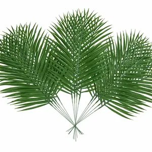 14/40Pcs Artificial Palm Leaves, Outdoor Faux Palm Fronds Fake Tropical Palm Leaves For Palm Sunday Flower Arrangement Wedding Birthday Party Home Spring Summer Decor