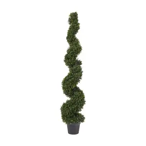 Nature Spring 5' Spiral Faux Boxwood Topiary