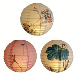 3pcs Set - Chinese Style Hand Painted Paper Lanterns, Traditional Handheld Decorative Lanterns, No Electricity or Battery Needed for Festivals, Events & Home Decor, Festive Lighting, Event Decorations, Traditional Design, Artistic Lanterns, Handcrafted La