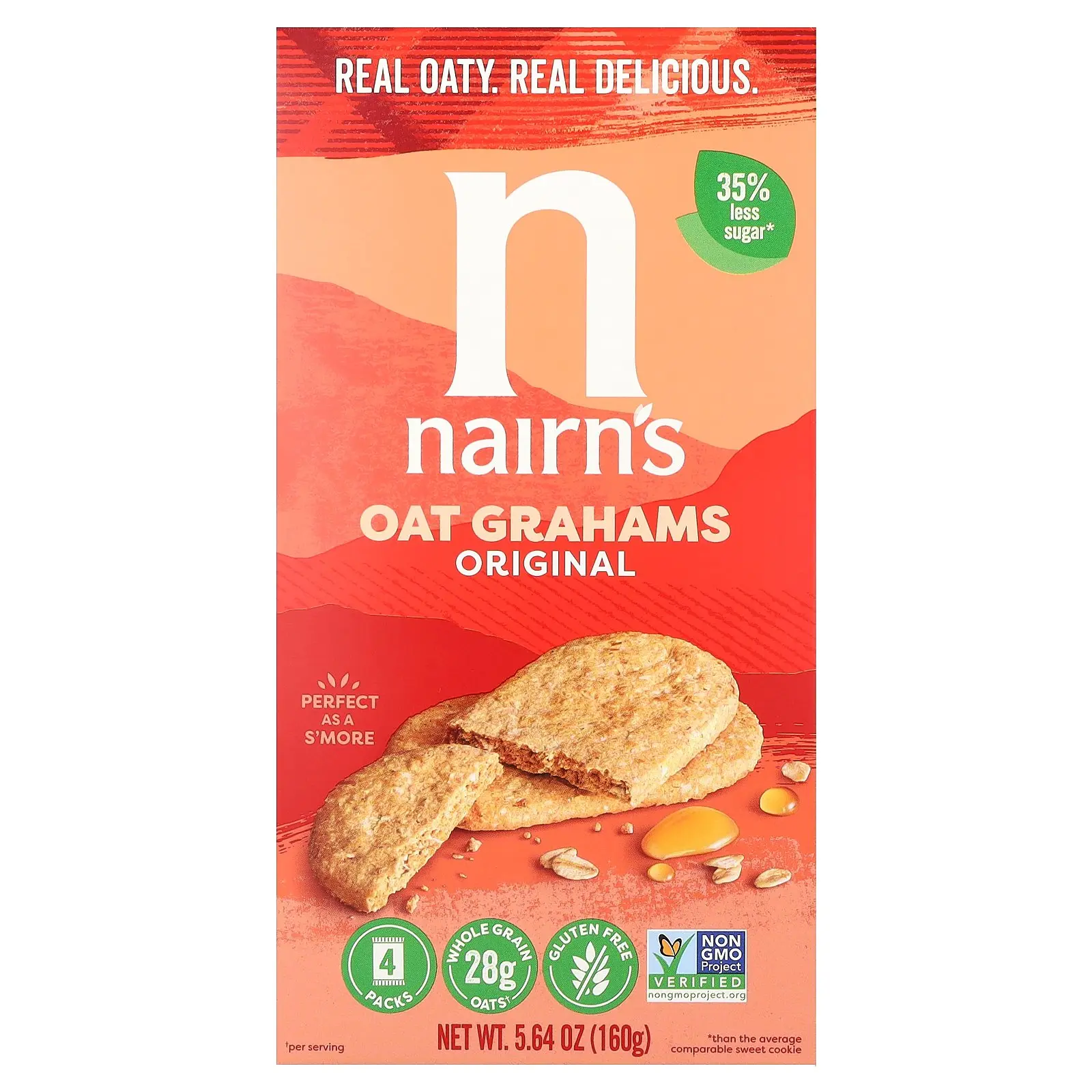 Nairn's Oat Grahams, Original, 4 Packs, 5.64 oz (160 g)