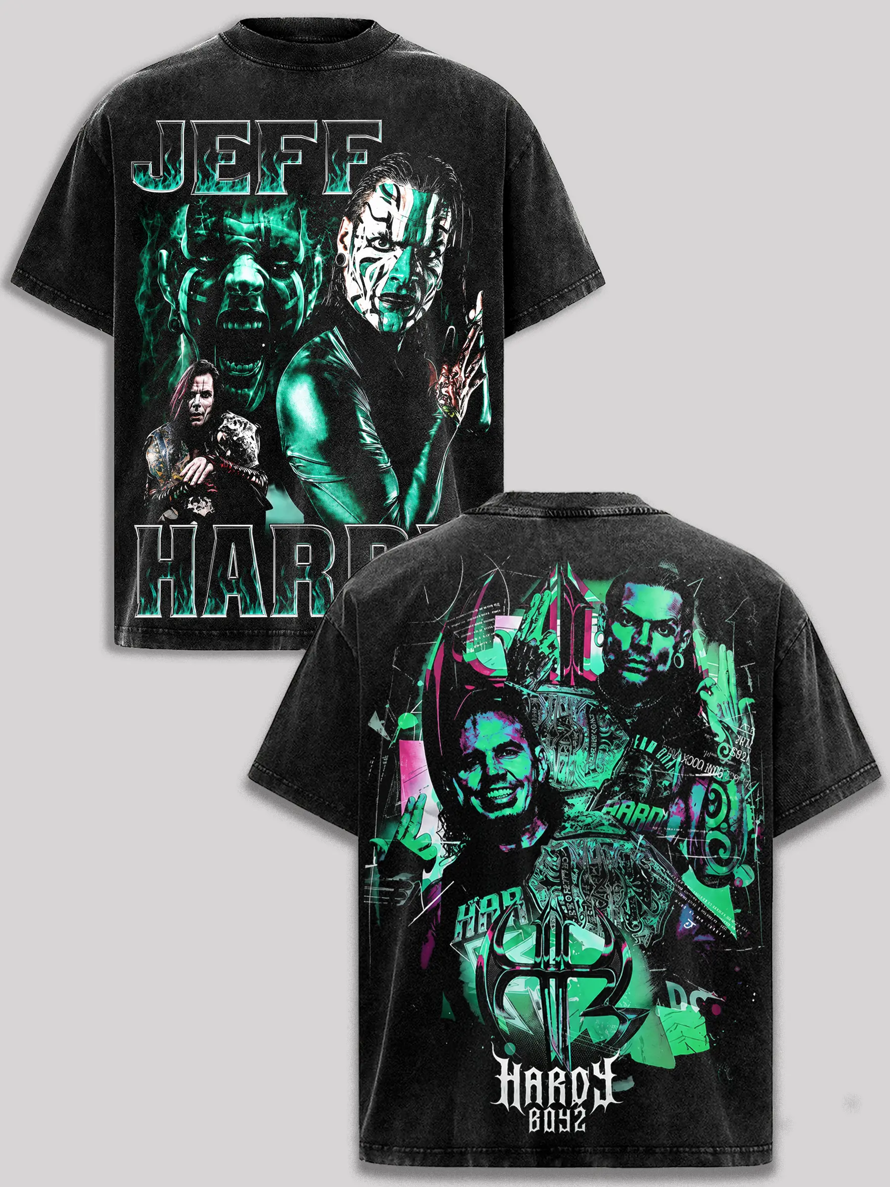 Jeff Hardy Graphic T Shirt, Hardy Boyz Wrestling Shirt, Vintage Y2K Washed Tee, Pro Wrestling Graphic Tee, Retro Wrestling Shirt, Unisex Streetwear T-Shirt, Alternative Rock Style Top