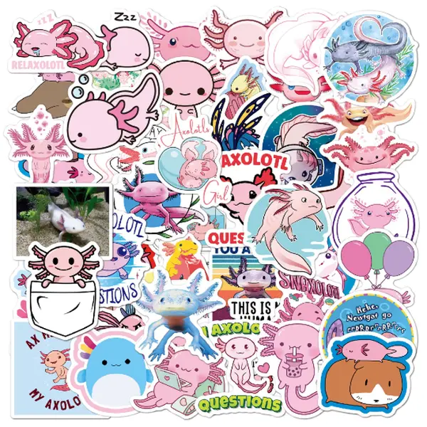 Axolotl Stickers Pack, Axolotl Stickers, Animal Stickers, Cool Sticker, Sticker Pack, Laptop Sticker, Vinyl Sticker