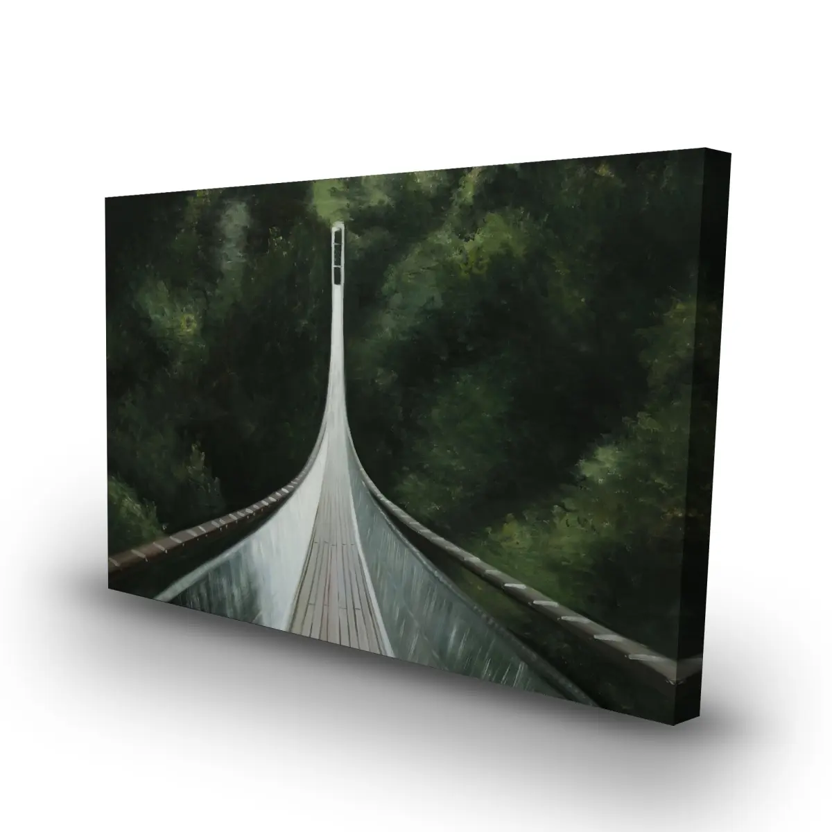 360 Stand 24x36 in. Brown Modern Steep Bridge High Def Art Print - Artistic Nature Photo, Abstract Trees, Artwork Decorative Wall Art for Home Decor, Room Decoration, Large Panel Prints, Indoors, Decor Inspo, House, Wall Decor, Nature Art
