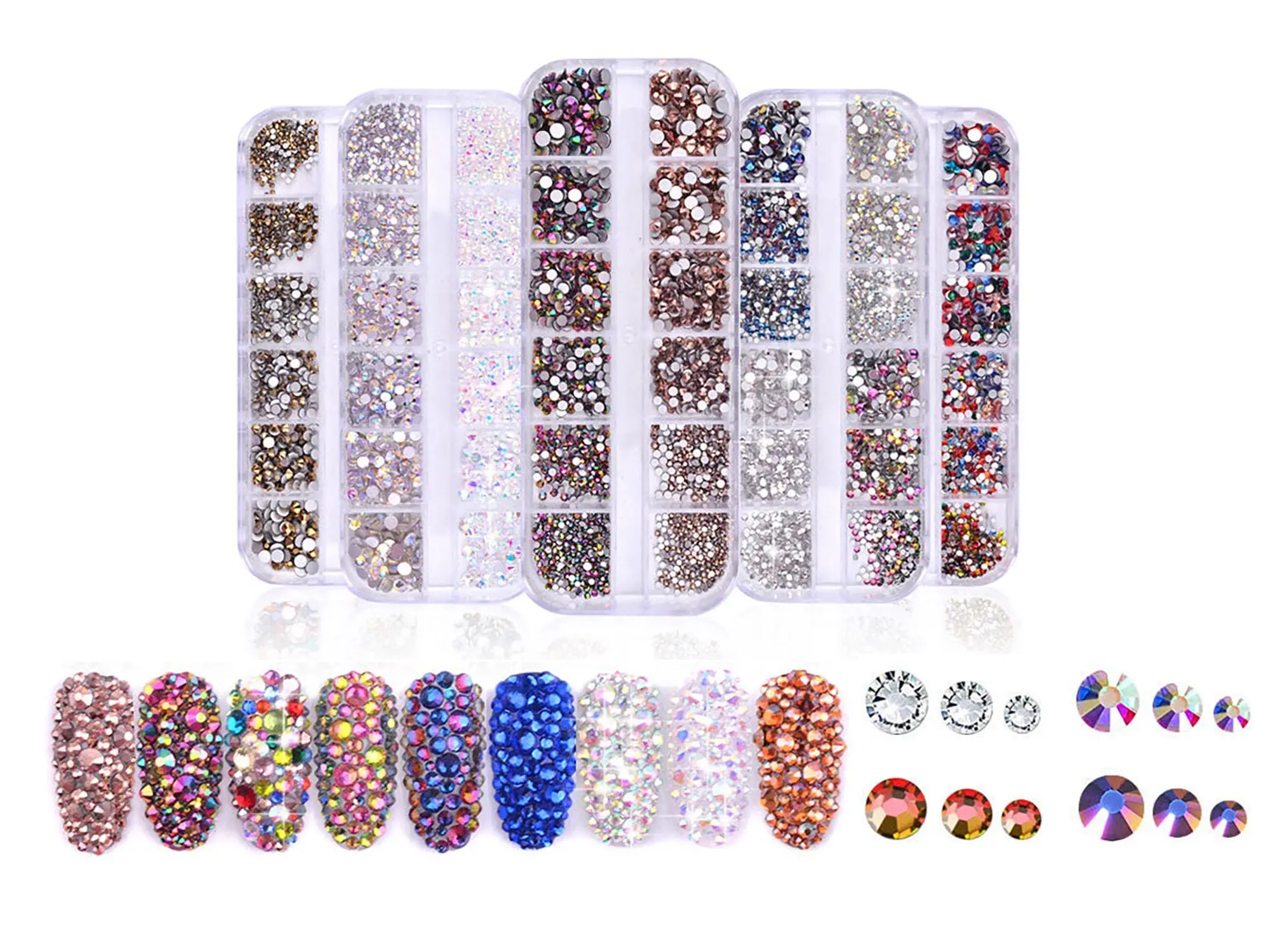 12 grids Rhinestones for Nails Art Decorations