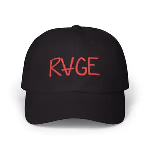 RVGE Embroidered Dad Cap — Distressed Red Graffiti Cotton Hat
