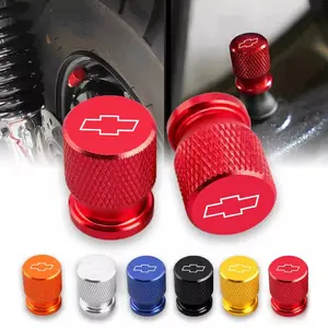Car Wheel Tire Valve Caps, Dust-Proof Tyre Stem Covers, Auto Emblem Accessory with Enhanced Aesthetics for Chevrolet Cruze, Cobalt, Silverado, Beat, Groove, Lacetti, Niva, Avalanche