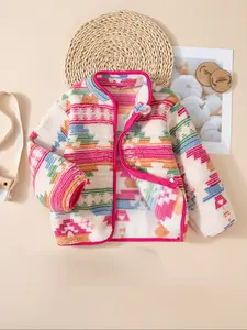 Girls' Fashion Knit Jacket, colorblock print coat, Striped Colorblock Design, Soft Fabric, Sweet Cute Style, Suitable for Ages 3-10, Fall Winter Outdoor Wear
