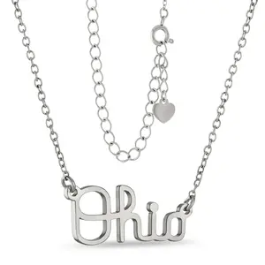 Stone Armory Script Ohio Necklace - Hypoallergenic Stainless Steel - Perfect for Buckeye Gamedays, Everyday Wear and Elegant Events Female