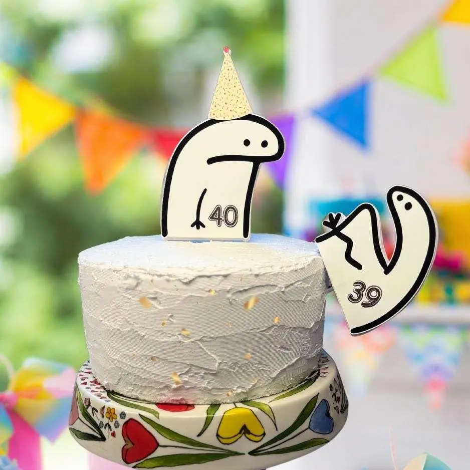 Funny Flork Birthday Cake Topper - Double Sided - Officially Licensed