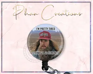 Pretty Tired Badge Reel, Funny OR Nurse Badge Clip, Cute Badge Holder, Nurse Gift, Meme Badge Reel, Forest Gump,