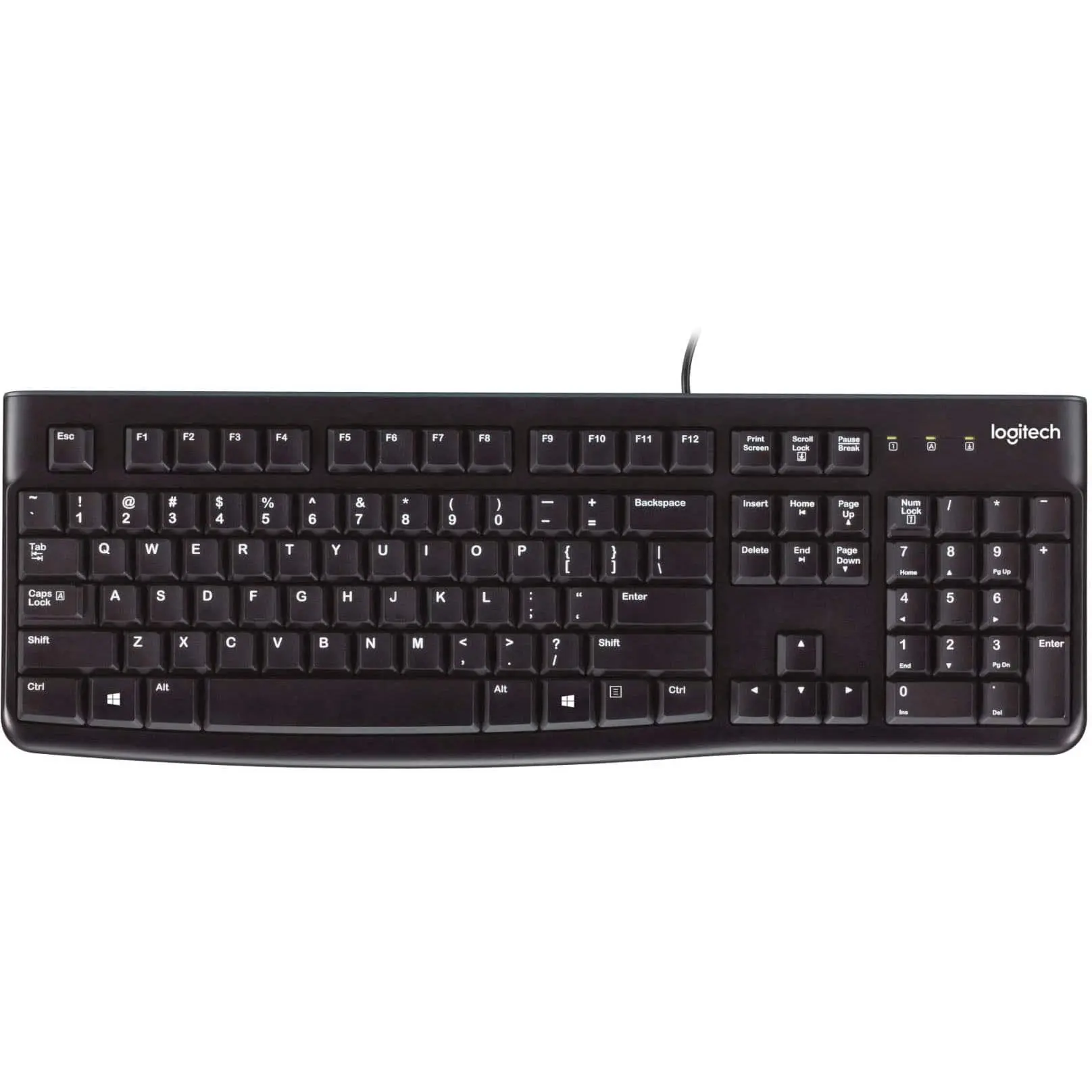 Logitech - K120 Full-size Wired Membrane Keyboard for PC with Spill-Resistant Design - Black