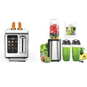 GB06 Smoothie Blender with 3 Portable Cups &  Screen Toaster 2 Slice