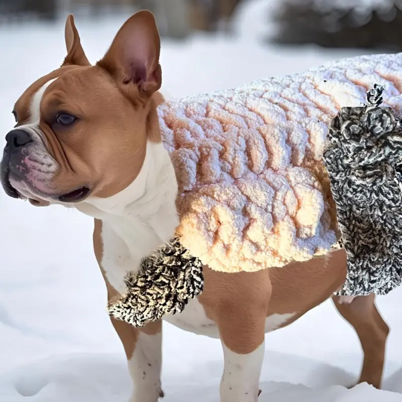 Homemade Cozy Pink & Black pet adjustable sweater. Crocheted with love for your pet at Da Farm.  Custom styles and colors available. Designs for all pets.