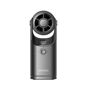 Seiga Ice Cooling Handheld Fan, 5200mAh Rechargeable Portable Fan with Semiconductor Cooling, 100-Speed Adjustable, 16500RPM Motor, Quiet Fan for Travel and Summer