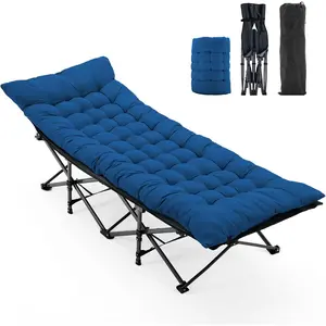 Folding Camping Cot for Home Guest – Rollaway Bed for Adults up to 6'2", 28" Wide for Easy Turning, 440 lbs Capacity, Portable Sleeping Cot with 3.5" Cushion for Indoor Use