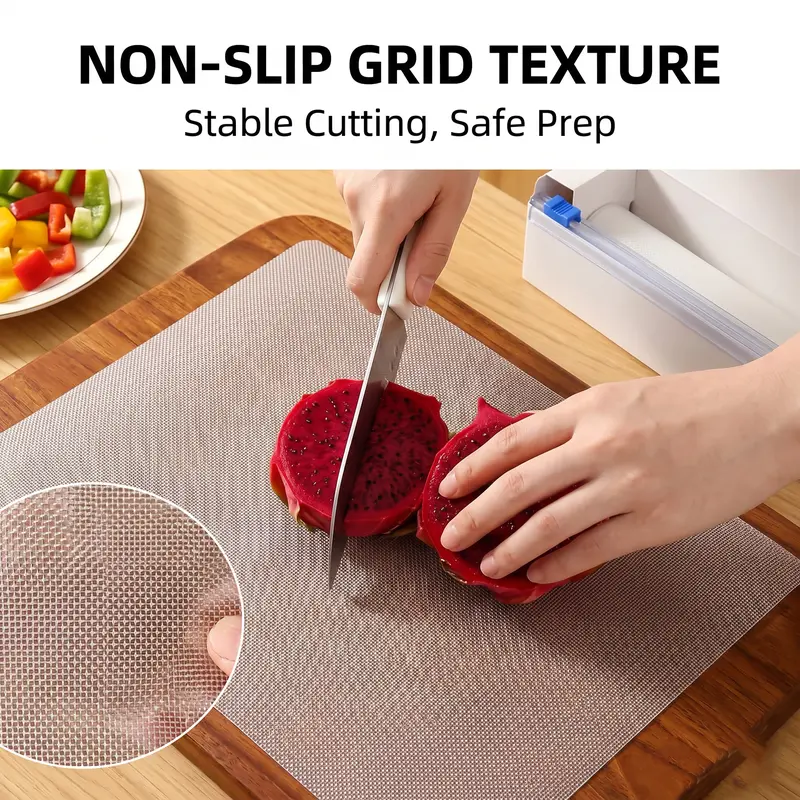 [SummWins] 1-Piece Disposable Non-Slip Plastic Chopping Board Mat - Food Contact Safe, Sticky Grip Base, Easy to Clean, Compact, Fruit Prep Use, Fits in Bags for Outdoor Trips