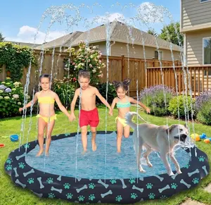 Non Slip Splash Pad for Kids & Dogs, 89’’ Extra Large Splash Pad Sprinkler for Kids, Dog Water Summer Toys - Great Outdoor Toys for Toddlers 1-3 & Children Ages 4-8, Baby Pool for Backyard