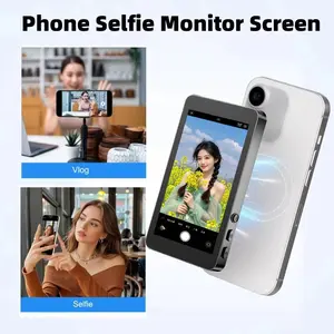 Phone Selfie Monitor Screen Wireless Magnetic Mount Vlog Phone Rear Camera Selfie WiFi Bluetooth Connection for Selfie Live