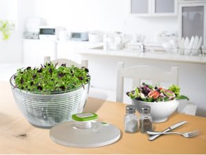 6.2 Qt Capacity Salad Spinner for Salad Prep, Kitchen Utensil Fruit & Vegetable Washer Dryer with Bowl & Colander, 1-Hand Pump, Compact Storage for Greens