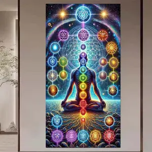 1 set of DIY diamond painting kit, 5D diamond art set, DIY decor meditation, chakra, cosmic mosaic, galaxy, diamond art, DIY art home decor, Diamond Art Tools