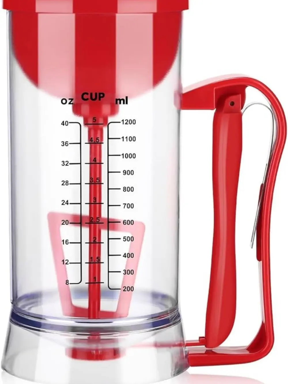 Batter dispenser,1200mL Electric mixer Cordless pancake dispenser with measuring label, batter separator for pancakes, cupcakes, waffles, muffin mixes, crepe and cakes