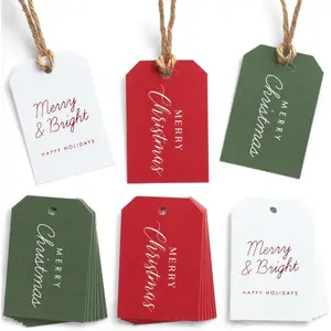 Beautiful Modern Christmas Gift Tags - 48 Quality Paper Labels with Rope for Personalizing Your Holiday Presents - Spread Joy and Cheer with These Festive Christmas Name Tag Stickers