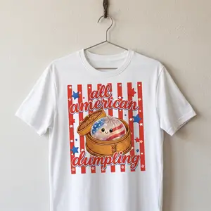 All American Dumpling Shirt, Funny 4th of July Tee, Patriotic Food Lover Graphic T-Shirt