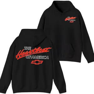 The Heartbeat of America Hoodie, Classic Chevy Bowtie Logo Sweatshirt, Vintage Chevrolet Graphic Hoodie for Truck Fans, Car Enthusiasts & Streetwear Style