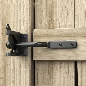 Polished Finish Metal Hinge Lock for Wooden Fences, Door Mount Carbon Steel Gate Latch, Home Security Locking Pin for Garden Fence and Home Doors