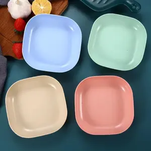 6-Piece Square Dinnerware Set, Includes Plates, Dessert Plates, Salad Plates, Pasta Bowls, Perfect for Camping & Family Gatherings, Dinnerware Service Set