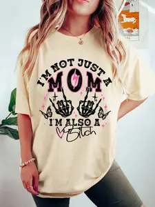 Trendy Loose Fit Short Sleeves Letter & Butterfly Print Streetwear Tee, Casual Daily Wear Everyday Top, Perfect Gift Choice for Women & Girls, Womenswear