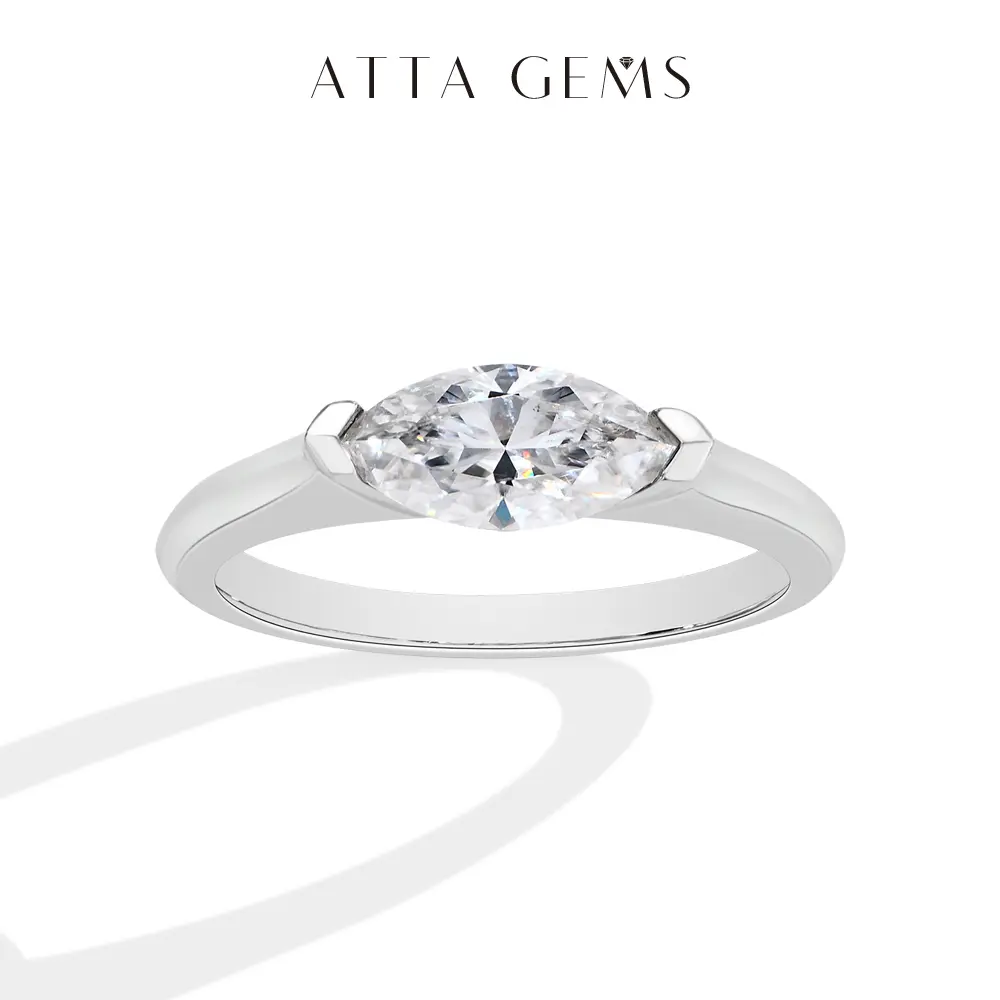 Marquise Cut 1.0CT Lab-Created Moissanite Ring for Women Men Unisex 925 Sterling Silver Engagement Wedding Daily Wear Rings Fine Jewelry Unique Versatile Elegant Gift R135, Engagement Rings summerwins