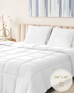 Down Alternative Comforter- Extra Fluffy and Soft Duvet Insert - Thick Puffy Premium All Season Winter - Luxury Breathable Hotel Cooling Comforter  - King, White, Queen, Twin, California King