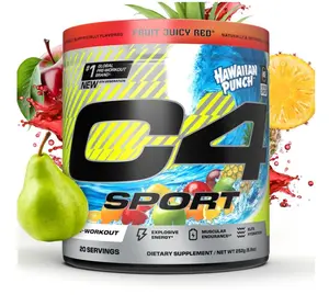 C4 Sport Pre Workout Powder - NSF Certified for Sport - Elite Hydration - 200mg Caffeine + Creatine + Beta-Alanine - Electrolytes and Energy Supplement - Hawaiian Punch, 20 Servings
