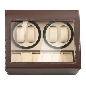 6+4 Dual Function Watch Winder Box with Clear Panel & Bidirectional Rotation, 10-Watch Capacity Automatic Watch Winder and Storage Display Case, Low Noise for Home Office Watch Store Collection, Gift for Men