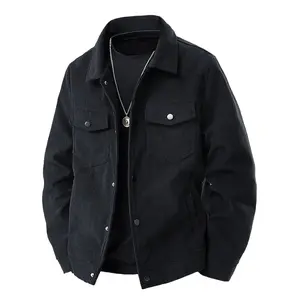 Shirt Jacket for Men Trendy Casual Long Sleeve Button up Corduroy Jackets Fall Winter Shacket Relaxed Fit Quilted Coat with Pockets Black M
