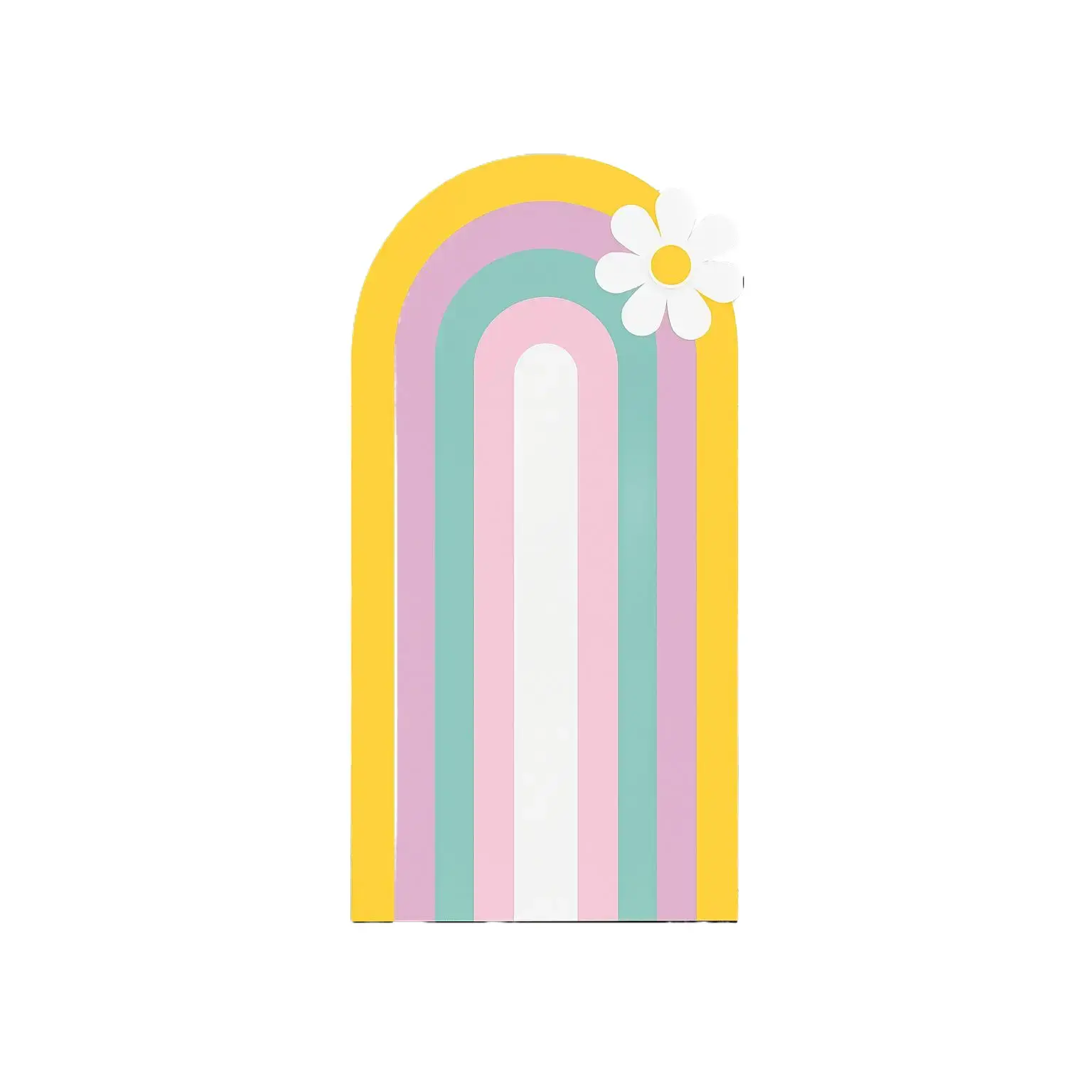 Coroplast Arched Shape Daisy Print Backdrop Banner, Pastel Color Multi-Size Indoor/Outdoor Home & Festive Party Supplies Decoration, Graduation
