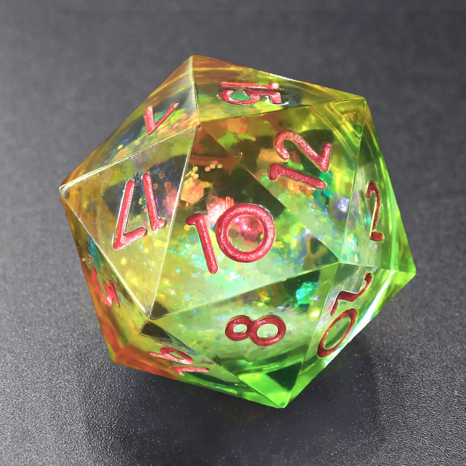 7-Piece Durable Sharp-Edge Resin Liquid Core Polyhedral Dice Set with Liquid Core Ball, Includes d6,d8,D10 (00-90)),d12, for Dungeons & Dragons RPG Role-Playing Games, Cardboard Box Packaging
