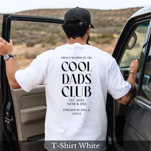Cool Dads Club Papa T Shirt personalisiert Namen, originelles besonderes Geschenk zum ersten Vatertag Geburt BabyT-Shirt, modernes Vater Shirt