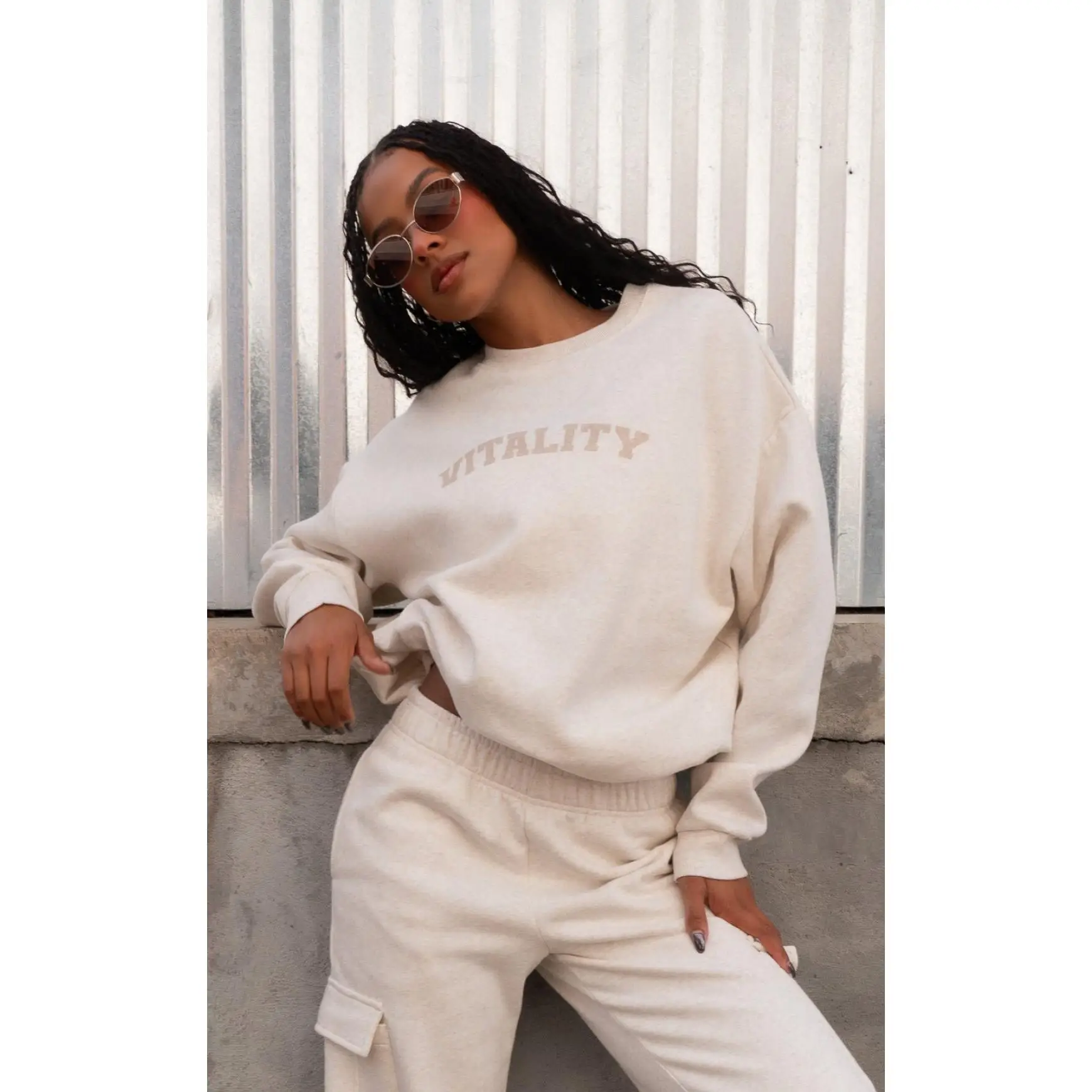 Vitality Cozy® Uni Crew - Oat Marl - Varsity