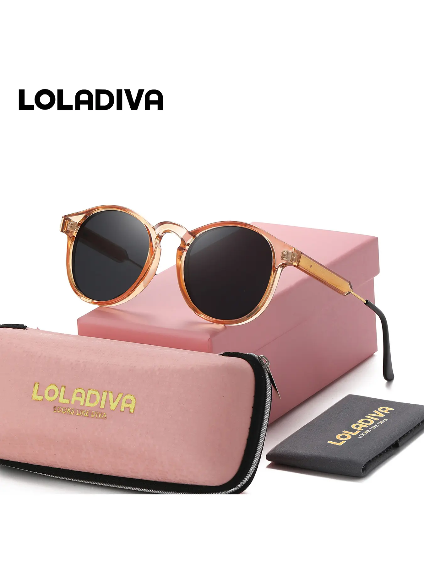 LOLADIVA Unisex Refined Design Full Frame Sunglasses Suitable For All Face Shapes Round Frame Sunglasses UV400