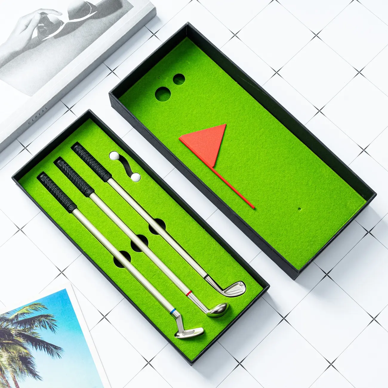 Creative Golf Club Shaped Ballpoint Pen Set, Unique Pens, Includes 3 Different Ink Refills, Unique Office & School Supplies Gift Idea, Office Stationery Supplies, Ballpoint Pen Gifts