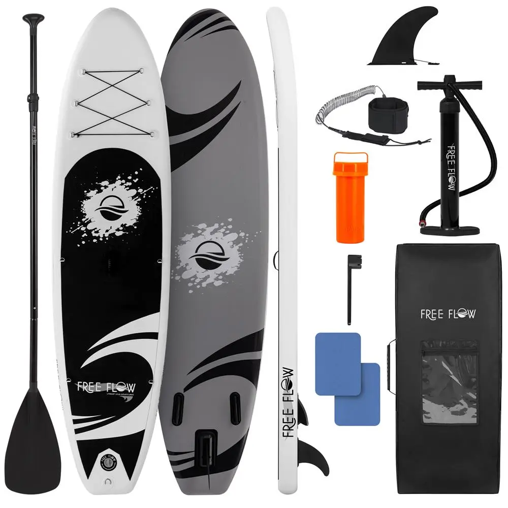 10'6" Inflatable SUP Kit with Wide Stable Base for River, Ocean & Lakes | Reinforced PVC Stand Up Board for Adults, 350 lbs Capacity, Paddleboard, Inflatable Paddle Board, Portable, Unisex, Youth, 10+ Use Compatibility